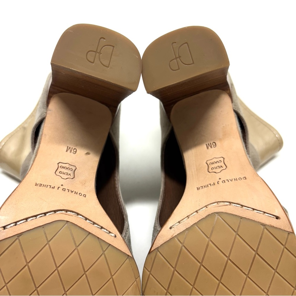 Donald J Pliner Suede Open Toe Heeled Ankle Boot Shoes Back Zip Beige Tan Size 6 - Picture 10 of 16